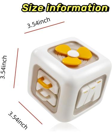 Mciskin Busy Activity Cube for Toddlers | Montessori Motor Skills Toy | Learning & Fidget Cube for Ages 1-4 - Buy Online on GoSupps.com