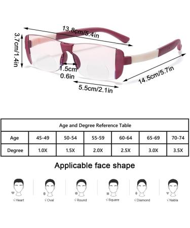 Lightweight TR Rimless Reading Glasses for Men Women Trendy Tinted Lens Bifocal Blue Light Blocking Readers(Couleur:Blue Grandeur:2.0x) - Buy Online on GoSupps.com