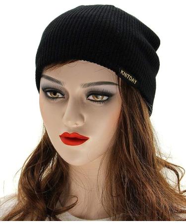 KNITDAY Fisherman Beanie Trawler Sailor Skullcap Knit Short Hat - Unisex Black - Buy Online on GoSupps.com
