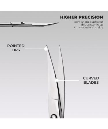 Buy Premium Curved Manicure Scissors | Versatile Nail Eyebrow & Beard Scissors for Men & Women - 3.6" Silver - Buy Online on GoSupps.com