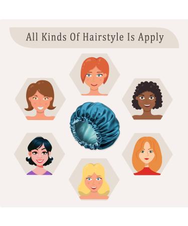 EpoBob Satin Bonnet for Sleeping - 3 Pcs Set, Adjustable Size, Double-Sided Design - Black Purple Blue - Buy Online on GoSupps.com