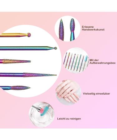 Professional Euduq 17-Piece Tungsten Carbide Nail Drill Bits Set for Gel & Acrylic | Manicure & Pedicure Attachments - Buy Online on GoSupps.com