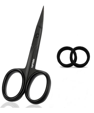 J2 Professional Nail Scissors Stainless Steel Manicure Scissors Sharp Curved Blade Cuticle Scissors Beauty Toenail Scissors for Women Men 4 inch Black