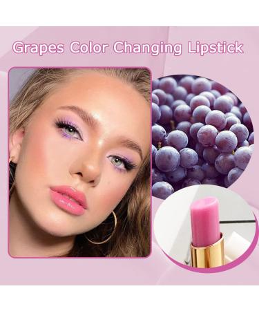 BINGBRUSH 2 Pcs Grape Color Changing Lipstick Lip Tint Set - Long Lasting PH Mood Moisturizing Lip Gloss for Women - Buy Online on GoSupps.com