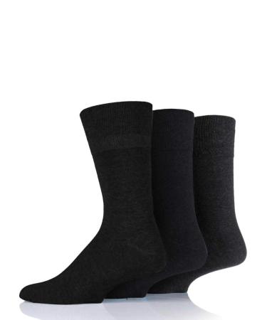 Chums | Mens | Diabetic Socks Pack Of 6 | 12-14 Black