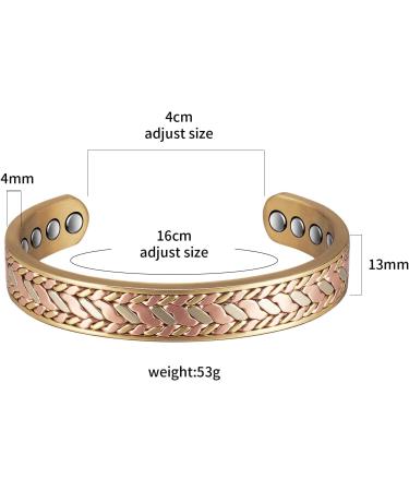 Enermagix Magnetic Copper Bracelets for Men & Women - 99.9% Solid Copper Cuffs with 3513 Gauss Magnets - Buy Online on GoSupps.com