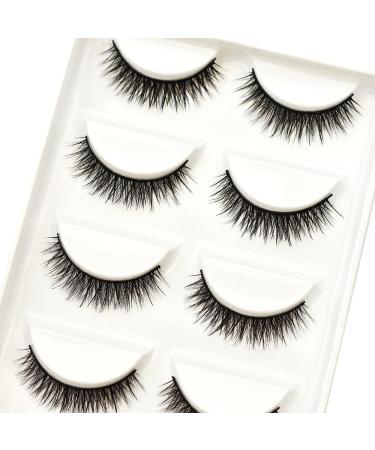 Vivis 3D Faux MinkFalse Eyelashes 5 Pairs Extra Short Natural Lashes Volume Hand-made Thick Dramatic Fake Eye Lash Black Soft Clear Band for Various Makeups - 3D-15 - Buy Online on GoSupps.com