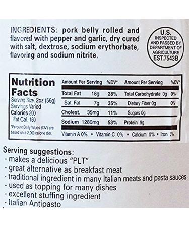 Beretta Italian Pancetta - 2.5 lb | Premium Quality Cured Pork - Buy Online on GoSupps.com