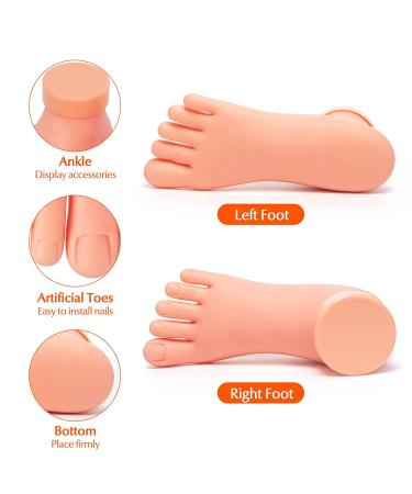 Flexible Soft Silicone Practice Fake Foot Model - Nail Art Training Tool (1 Pair) - Buy Online on GoSupps.com