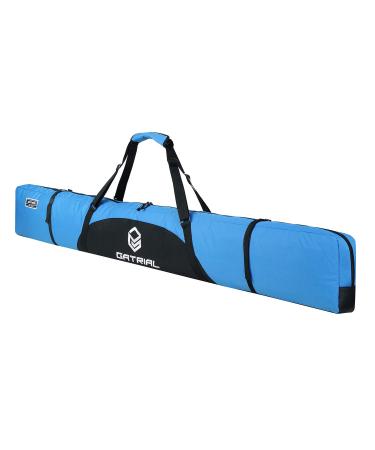 G GATRIAL Snow Padded Ski Bags for Air Travel - Single Ski Carry Bags for Cross Country Downhill Ski Clothes Snow Gear Poles and Accessories for Ski Carrier Travel Luggage Case Blue-185