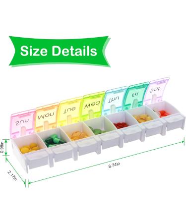 Large Weekly Pill Organizer - BPA Free XL 7 Day Pill Box for Vitamins Fish Oils & Supplements - Buy Online on GoSupps.com
