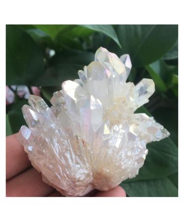 Natural Crystal Rough Beautiful White Flame Aura Quartz Crystal Cluster Specimen 200g