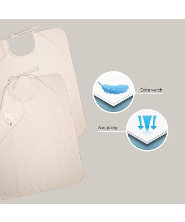 Ti Tin 3-Pack Adult Bibs - 50x60 cm Terry Latz with Binding Clasp | 90% Cotton White Color - Buy Online on GoSupps.com
