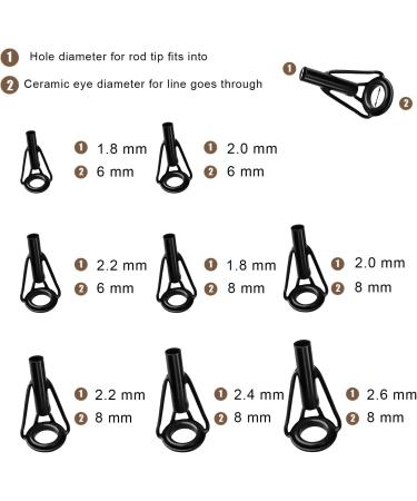 Kinbom 8-Piece Stainless Steel Rod Tips Repair Set - Fishing Rod Guide Rings for Freshwater & Saltwater | Durable Ceramic Repair Kit (Black) - Buy Online on GoSupps.com