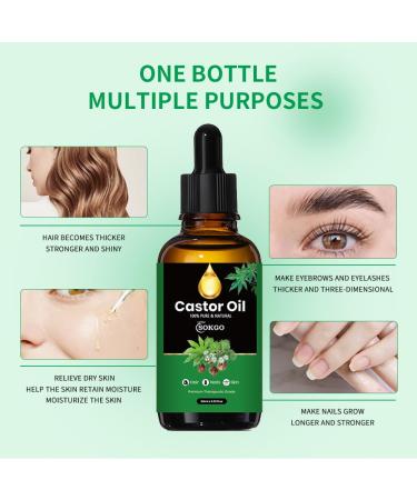100% Pure Organic Cold Pressed Castor Oil for Hair Growth Eyelashes & Eyebrows - Nourishing Moisturizer 2.02 Fl Oz - Buy Online on GoSupps.com