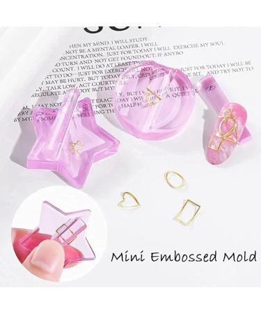 Kapmore Mini Nail Metal Bending Tool Set 2 Acrylic Portable Diy Pink Embossed Mold Nail Tool Equipment Hollow Frame Art - Buy Online on GoSupps.com