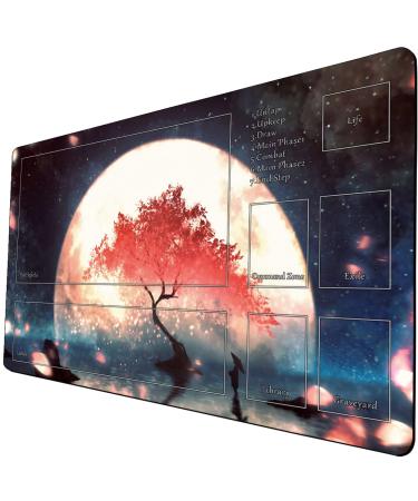 MTG Playmat, Game Play Mat for MTG TCG 24 x 14 inches Trading Card Inked Game Playmats with Storage Bag Smooth Rubber Surface Battle Game Pattern3