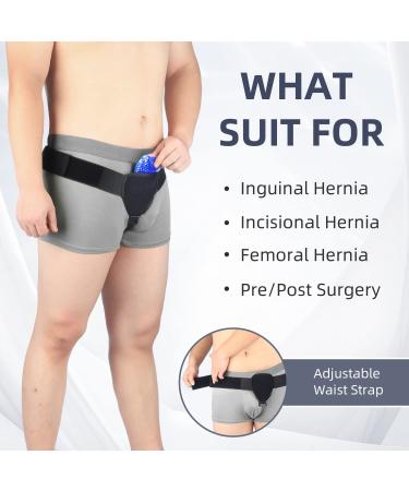 XRUIDI Men's Hernia Belt with Hot/Cold Packs - Inguinal Hernia Support Truss (S/M) - Buy Online on GoSupps.com