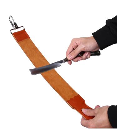 Premium Real Leather Barber Straight Razor Strop Belt | Sharpener for Folding Knives & Shaving Tools - Buy Online on GoSupps.com