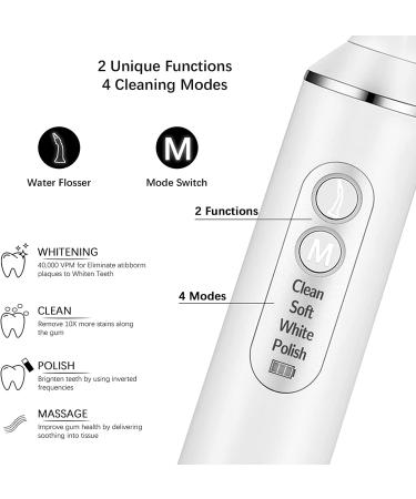 3-in-1 Water Dental Flosser and Ultrasonic Toothbrush Combo - Switch from Sonic Brushing to Water Flossing - Perfect for Home and Travel - Includes Storage Bag (White 2.0) - Buy Online on GoSupps.com