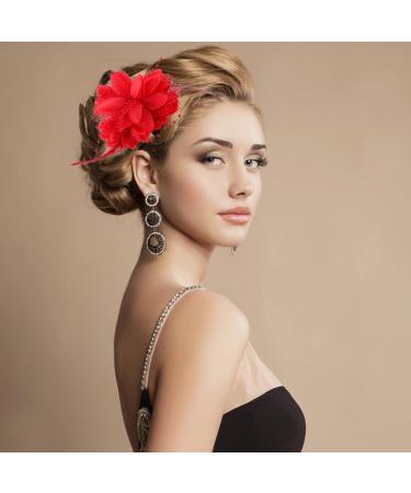 Sibba Flower Clips - Elegant Hairpins with Red Roses for Weddings Tea Parties & Special Occasions | Women's Accessories & Headwear - Buy Online on GoSupps.com
