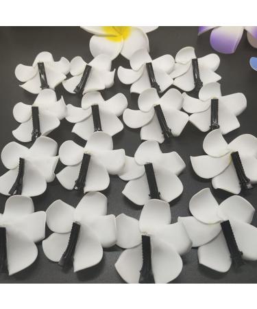 Tossper 4pcs Hawaiian Plumeria Foam Flower Hair Clips - Bohemian Hairpins for Bridal Weddings & Festivals (Yellow) - Buy Online on GoSupps.com