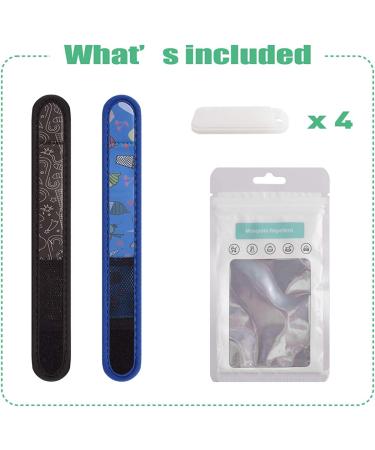 2 Pack Mosquito Bracelet with 4 Essential Oils Refills | Deet-Free Waterproof Wristbands for Kids & Adults - Indoor Outdoor Protection | Blue-Black - Buy Online on GoSupps.com