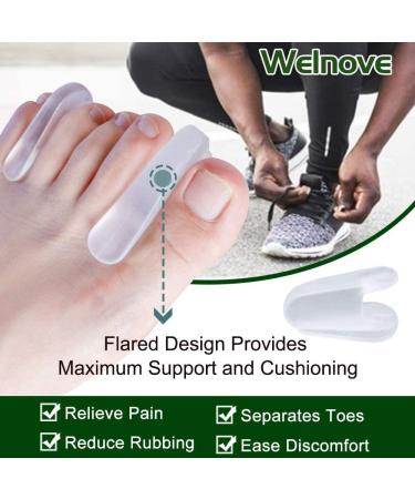 Welnove Gel Toe Separators for Bunions and Overlapping Toes - 8 Pack Medium Size - Silicone Toe Spacers for Pain Relief and Bunion Correction - Men and Women - Buy Online on GoSupps.com