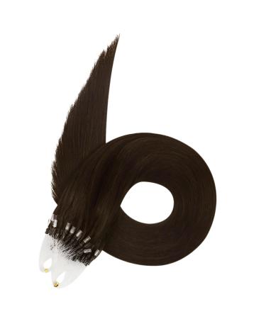 Ugeat Brown Microring Extensions - 40cm Remy Real Hair Cold Fusion Micro Loop Extensions #2 - 50g Quality Hair Extensions for Seamless Volume - Buy Online on GoSupps.com