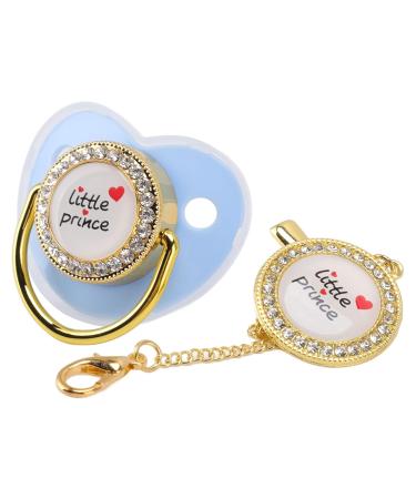 Personalized Blue Diamond Pacifier & Clip Set - BPA-Free Luxury Dummy for Newborns | Perfect Gift for Baby Prince - Buy Online on GoSupps.com
