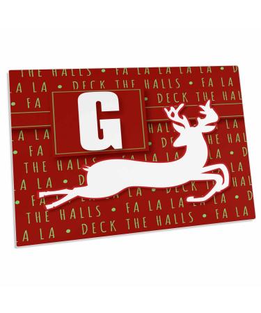 3dRose Letter G Monogram Christmas White Reindeer Deck The... - Desk Pad Place Mats (dpd-262645-1)