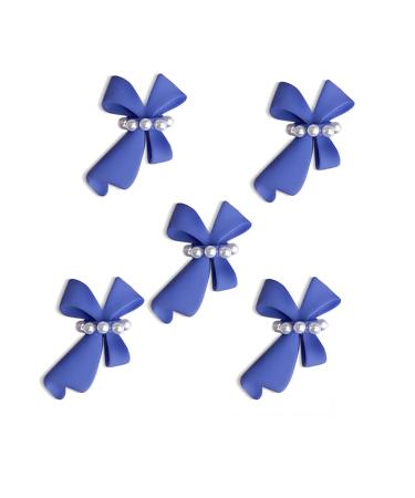cdar Nail Charms Wide Application Eye-catching Decorative 3D Bow-Knot Nail Art Tips Ornaments Gift for Girl Blue