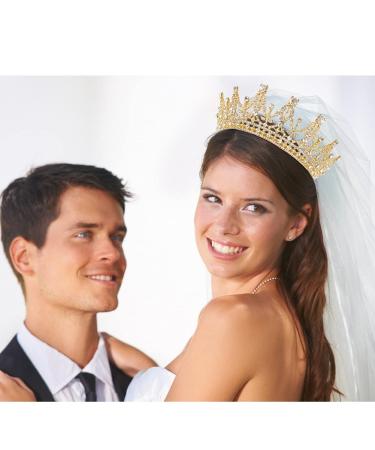 Diamond Rhinestone Crown Tiara for Women and Girls - Gold Princess Bridal Tiara for Wedding, Prom, Birthday - 1 Count - Buy Online on GoSupps.com