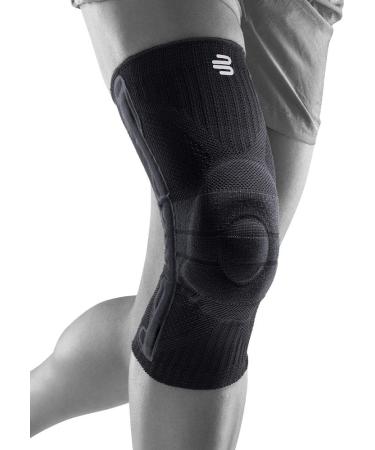 BAUERFEIND Knee Support with Silicone Ring - All Black L | Durable and Comfortable Knee Brace for Left or Right Leg | International Shipping Available - Buy Online on GoSupps.com