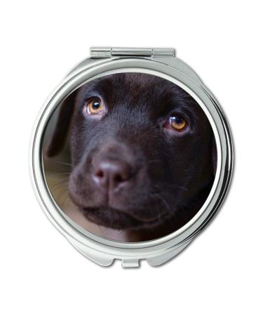 Mirror Travel Mirror Young Labrador Puppy Brown Dog Pet Animal Pocket Mirror portable mirror