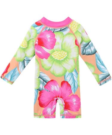 HUAANIUE Baby Girls Short Sleeve One Piece Swimsuit | UPF 50+ Sun Protection - Buy Online on GoSupps.com