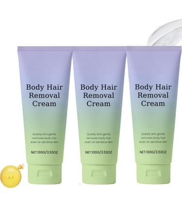 Lot de 3 cr mes d' limination des poils corporels doux et indolores pour peaux sensibles - pilateur rapide en 5 minutes - Sans r sidus - Apaise la peau - Sans danger pour les poils fins et pais 3 pi ces.