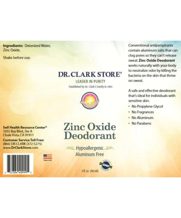 Dr. Clark Zinc Oxide Roll-On Deodorant | Aluminum-Free Hypoallergenic Paraben-Free Fragrance-Free | Safe & Natural | Shop Now - Buy Online on GoSupps.com