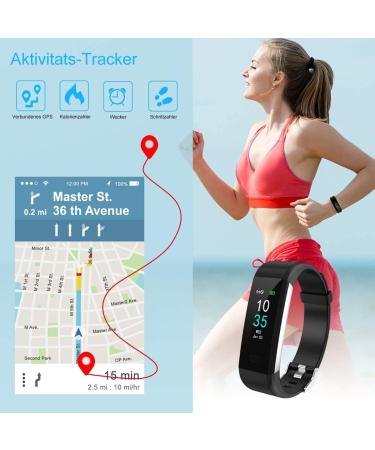 Lebexy Fitness Bracelet Waterproof IP68 | Smartwatch with GPS Calorie Counter & Activity Tracker | S2 Version Black - Buy Online on GoSupps.com