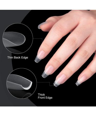 Coffin Nails Tips 300Pcs Gel Short Nail Tips - Matte Finish, Pre-shaped Full Cover Nails for Christmas DIY - 15 Sizes, Press On Short Coffin Shape - Buy Online on GoSupps.com