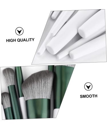 Set of 12 Green Glass Make-Up Eyeshadow Mixing Makeup Black Costume Blush Brush Concealer Brush Eyebrow Brush Eye Brush with Wooden Handle - Buy Online on GoSupps.com