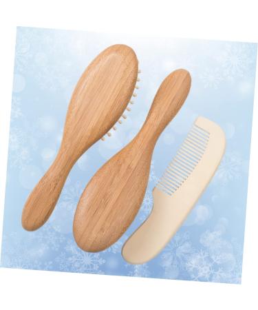Baby Bath Set with Massage Brush, Wooden Comb, and Bamboo Hairbrush - 3pcs Kids Suit for Newborns and Toddlers - Buy Online on GoSupps.com