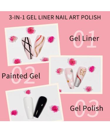 MIZHSE Nail Art Gel Liners Set for DIY Line Art - UV/LED Curing, Classic Painting & Drawing Polish Kit - Buy Online on GoSupps.com