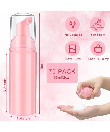 70 Pcs 2 oz Pink Foam Soap Dispensers - Refillable Mini Cleaning Bottles with Pump for Travel Hand Soap and Cosmetics - Buy Online on GoSupps.com