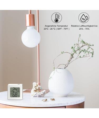 Mini Digital Hygrometer & Room Thermometer - Accurate Humidity & Temperature for Baby Rooms Greenhouses & Reptile Tanks (White 1 Pack) - Buy Online on GoSupps.com