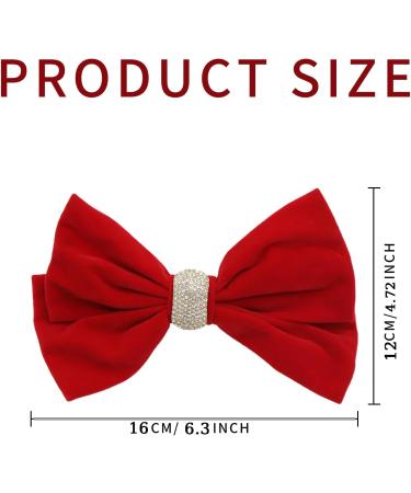 Red Hair Bow Hair Clip Velvet Hair Bows for Women Big Bowknot Hairpin Vintage French Large Hair Barrettes Hair Accessories for Women Girls Headdress Gifts - Buy Online on GoSupps.com
