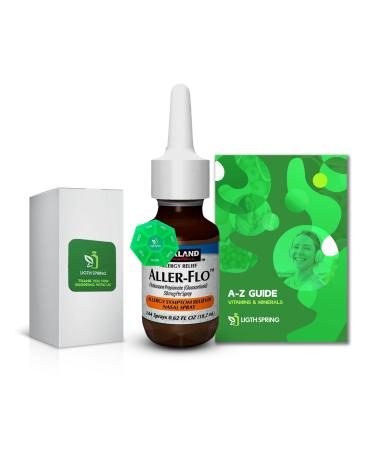 Aller-Flo Fluticasone Propionate (Glucocorticoid) 50 mcg Nasal Allergy Spray (1 Bottle 144 Metered Sprays) Bundle with Exclusive Vitamins & Minerals -A to Z- Better Ligth&Spring