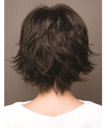 RENERSHOW Brown Blonde Highlight Wavy Pixie Wig for White Women - Natural Synthetic Short Haircut with Bangs for Daily Party - Buy Online on GoSupps.com
