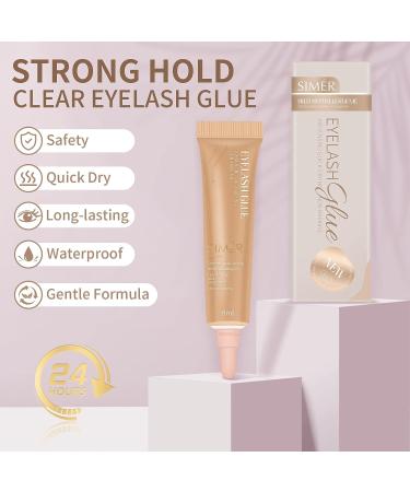 SIMER Super Strong Hold Clear Eyelash Extension Glue - Long-Lasting Waterproof Adhesive for Strip, Individual, and Cluster Lashes - Buy Online on GoSupps.com