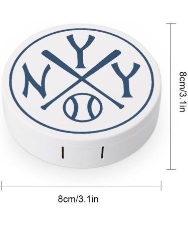 New York Baseball Contact Lens Storage Kit - Portable Cute Round Case with Mirror - Buy Online on GoSupps.com